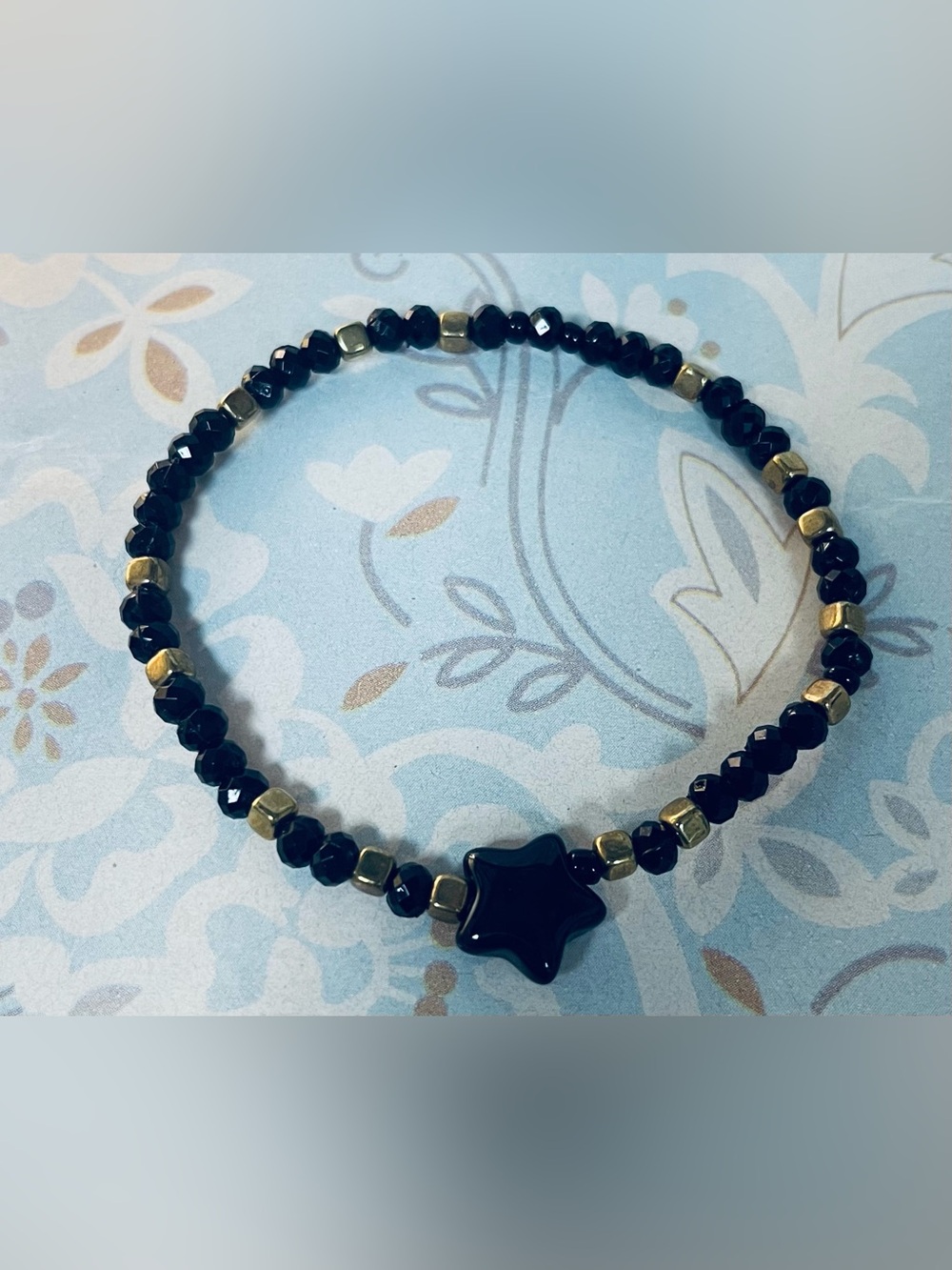 Black onyx Star Beaded Stretch Bracelet - Women's Fashion Jewelry